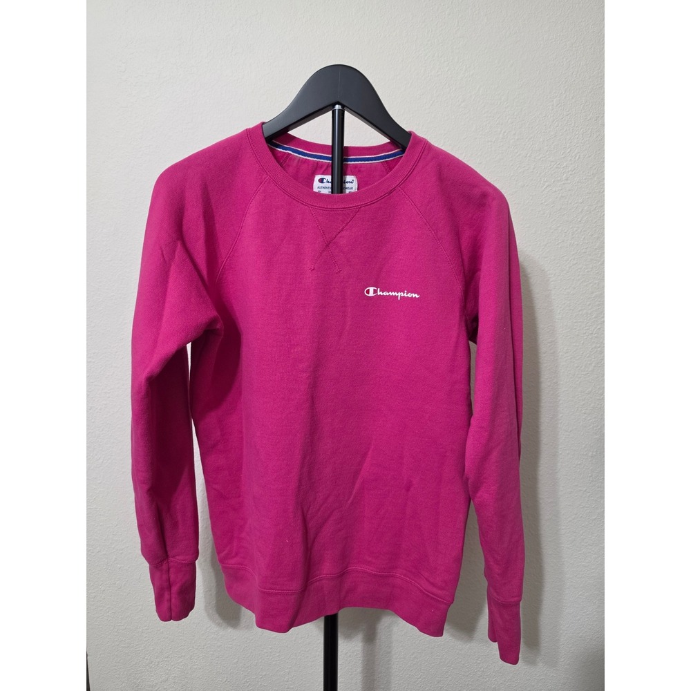 Champion Authentic Athleticwear Pink Raglan Crewneck Sweatshirt Medium